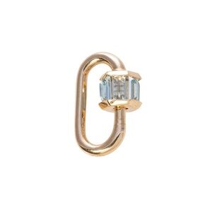NWOT Marla Aaron 14K Gold Aquamarine Baguette Baby Lock